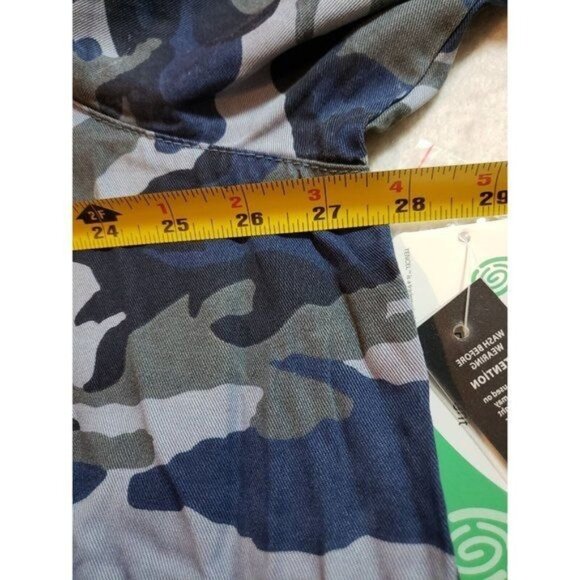 Elliott & Vine Womens Blue Camouflage Tiered dress with pockets Size 2X New - Picture 15 of 16
